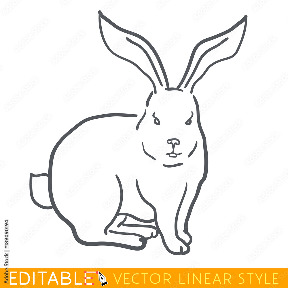 Rabbit zodiac sign. Bunny Chinese year. Calendar 2023. Editable line sketch icon. Stock vector illustration. Rabbit zodiac sign. Bunny Chinese year. Calendar 2023. Editable line sketch icon. Stock vector illustration.