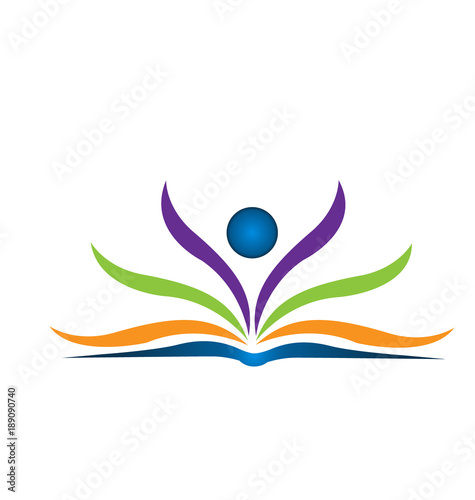 Reading a book, successful people, vector