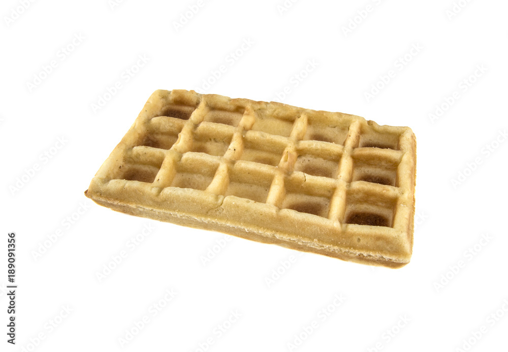 waffles belgian over white background