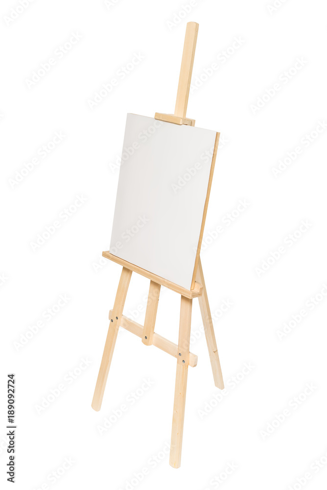 Easel empty for drawing isolated on white background