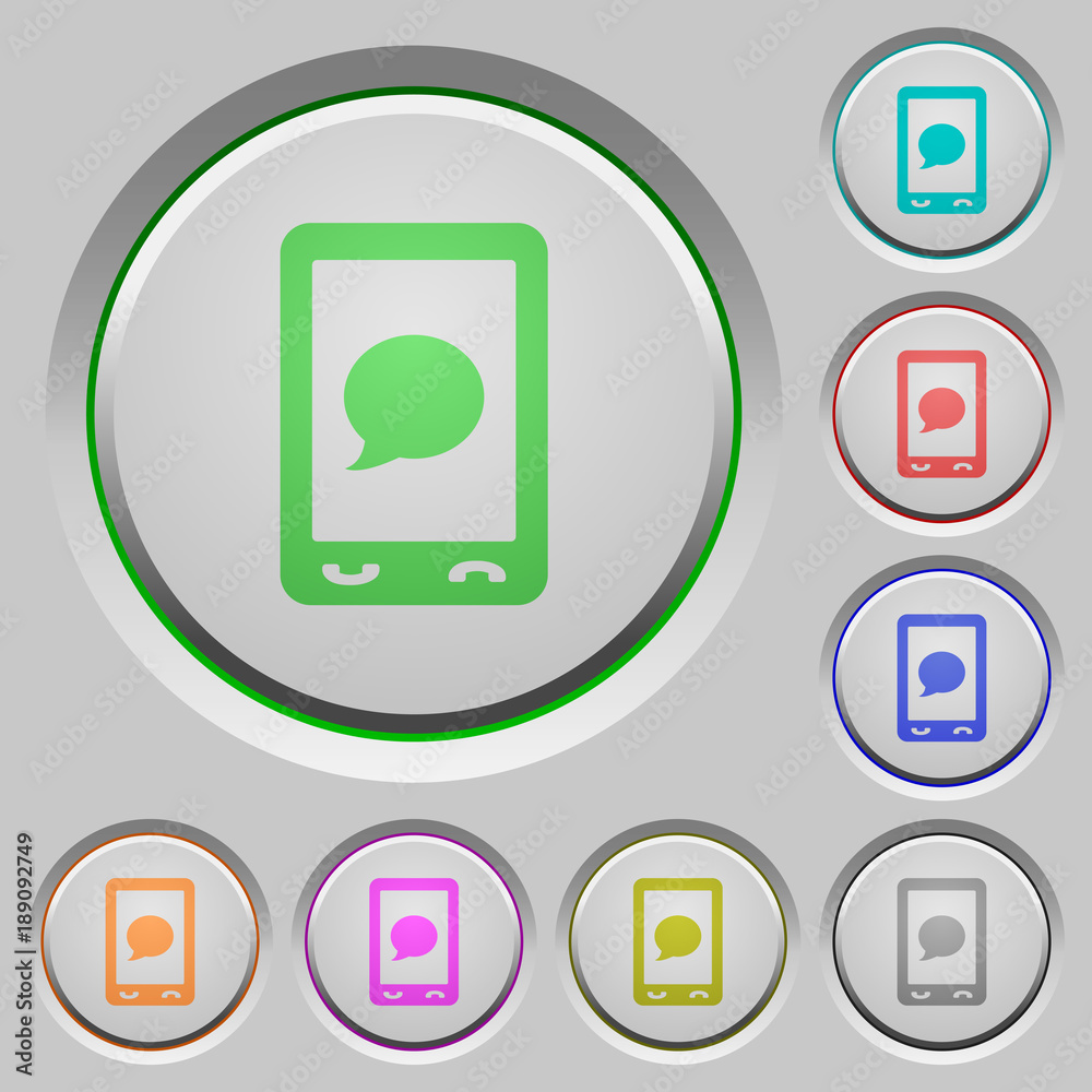 Mobile sms message push buttons
