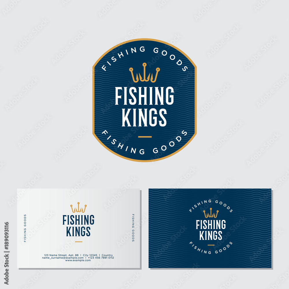 Fishing logo. Fishing or fishing equipment store logo. Fisher Club emblem. Fishing sport club. Hooks as a crown and letters. Identity. Business card. Fishing logo. Fishing or fishing equipment store logo. Fisher Club emblem. Fishing sport club. Hooks as a crown and letters. Identity. Business card.