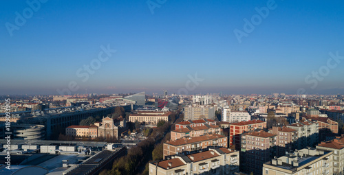 Aerial drone photo of Milan, Italy