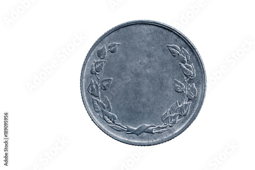 empty coin with the monogram of leaves for designers