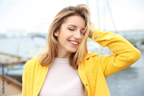 Beautiful smiling woman out...