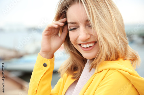 Beautiful smiling woman out...