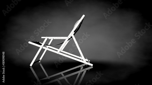 3d rendering of a white chair on a black background