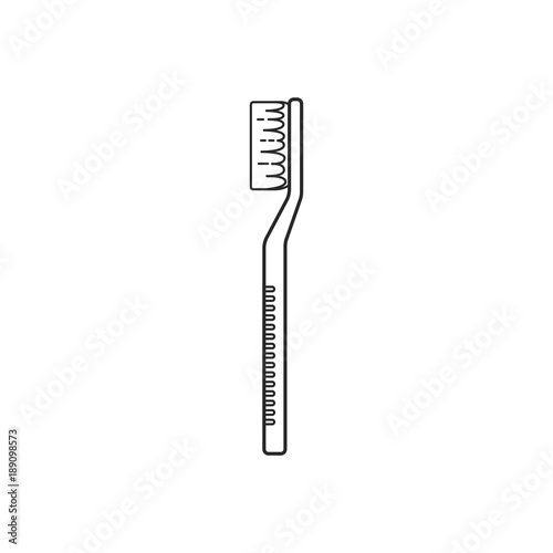 Icon line toothbrush isolated on white