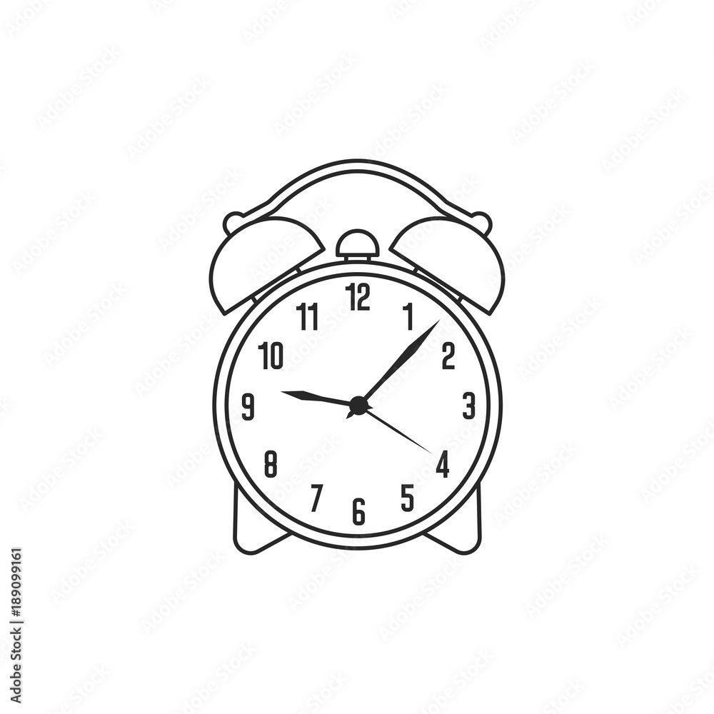 Icon line retro alarm clock Icon line retro alarm clock