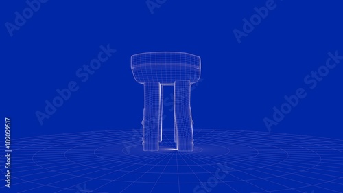 3d rendering of an outline chair object