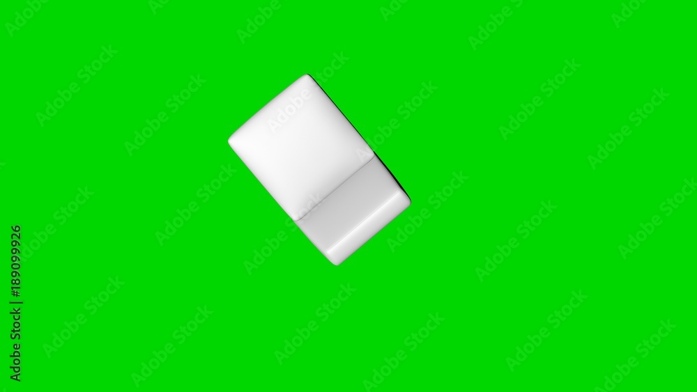 3d rendering of a white chair isolated on green top view 3d rendering of a white chair isolated on green top view