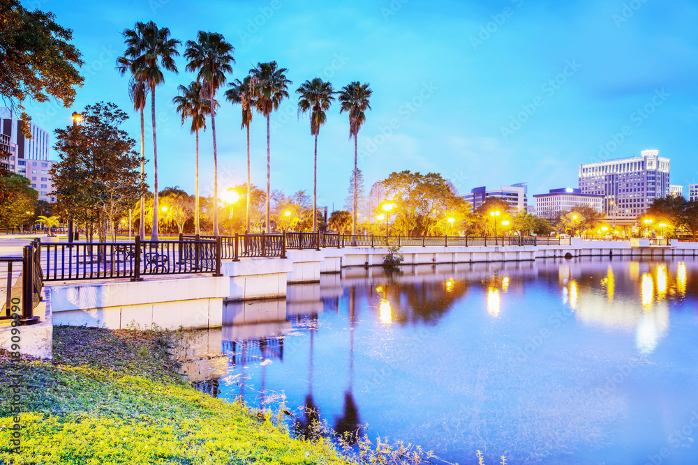 Naklejka premium Cityscape of Orlando. Located in Orlando, Florida, USA.