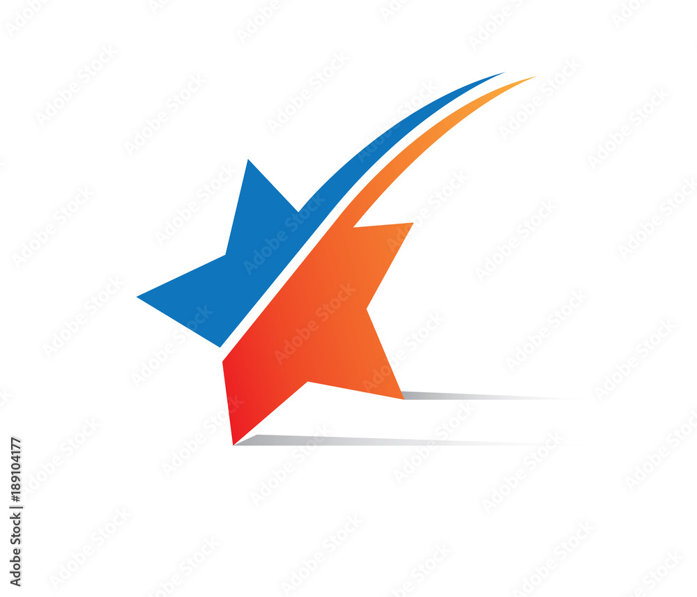 vector of star logo template with shadow in the leg. star move illustration vector of star logo template with shadow in the leg. star move illustration