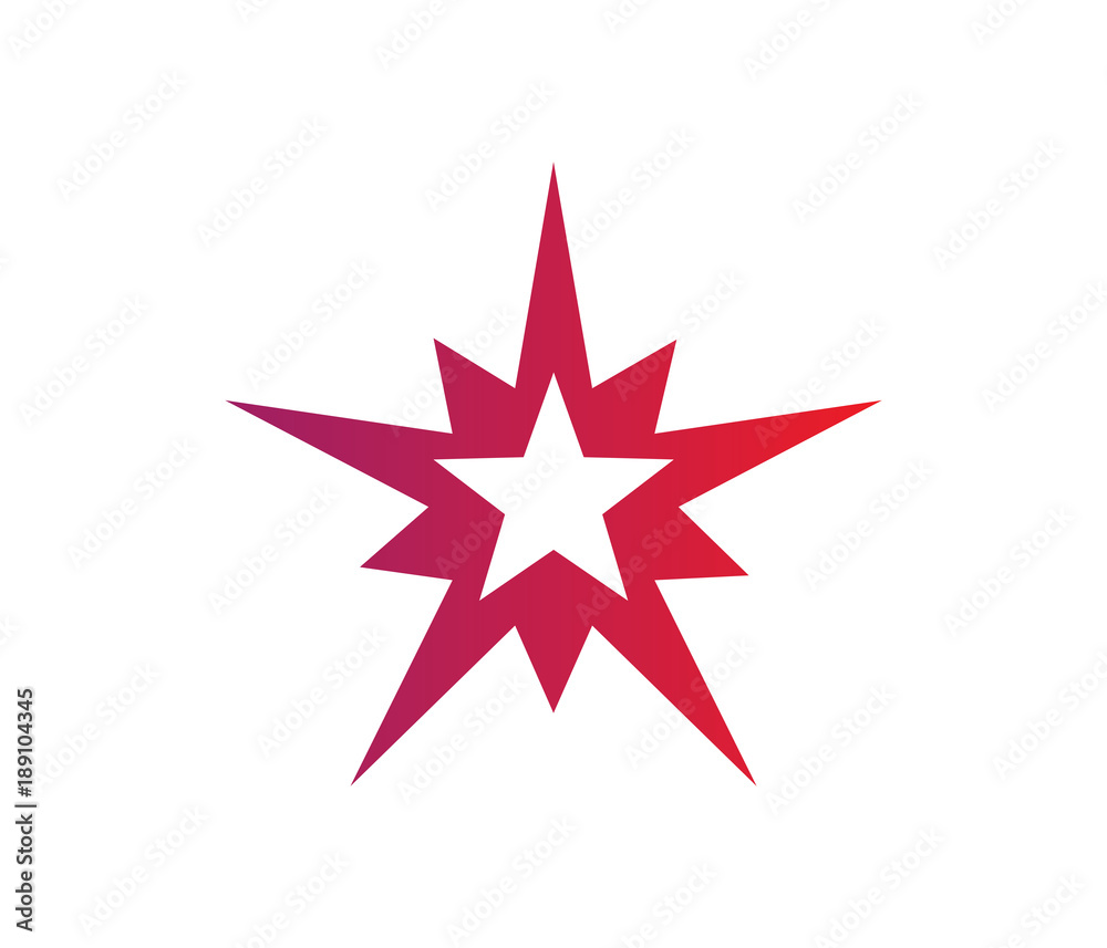 vector of star logo template with shadow in the leg. star move illustration vector of star logo template with shadow in the leg. star move illustration