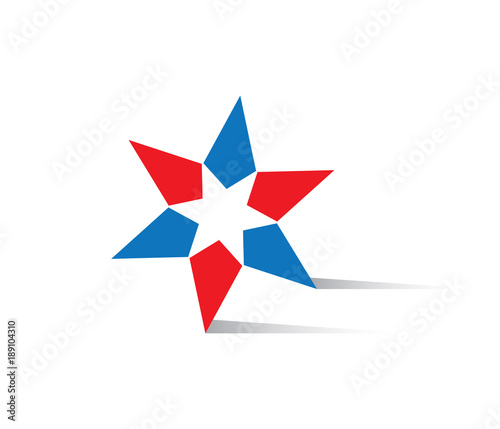 Obraz na plátně vector of star logo template with shadow in the leg