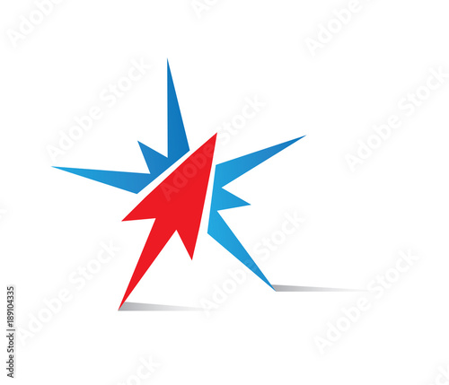 Wallpaper Mural vector of star logo template with shadow in the leg. star move illustration Torontodigital.ca