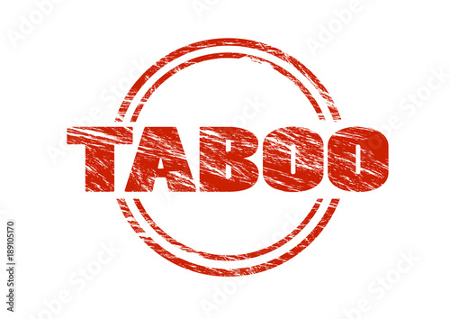 taboo vintage red rubber stamp isolated on white background