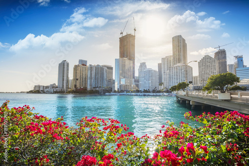 Downtown Miami on a beautiful sunny day, Florida, USA. © aphotostory