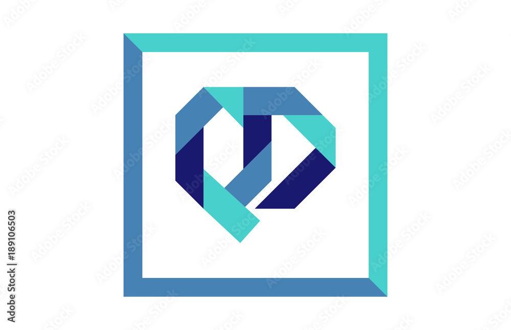 Fototapeta premium QD Square Ribbon Letter Logo