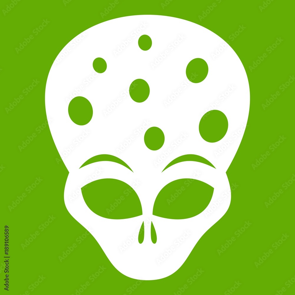 Fototapeta premium Extraterrestrial alien head icon green