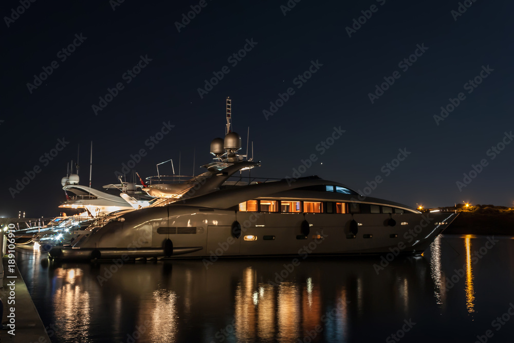 Fototapeta premium Luxurious Yacht Illuminated