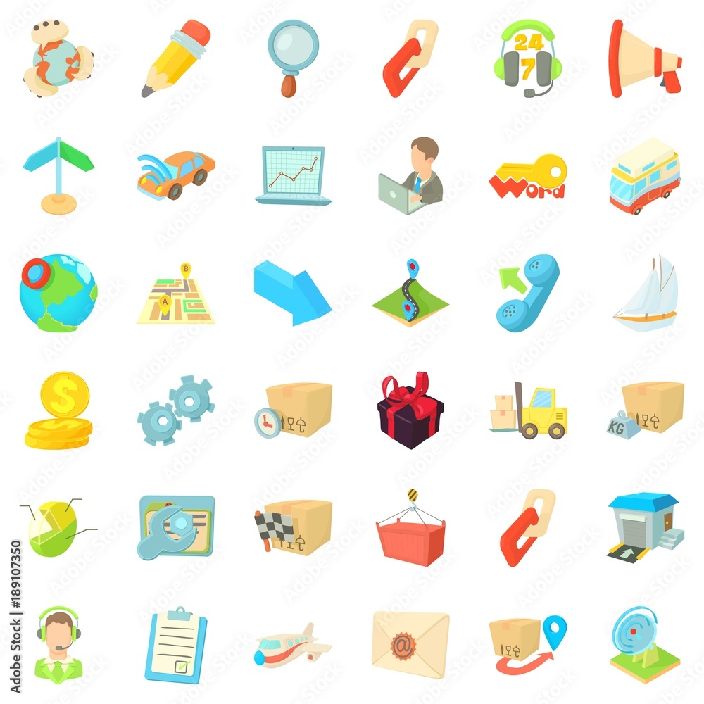 Support icons set, cartoon style Support icons set, cartoon style