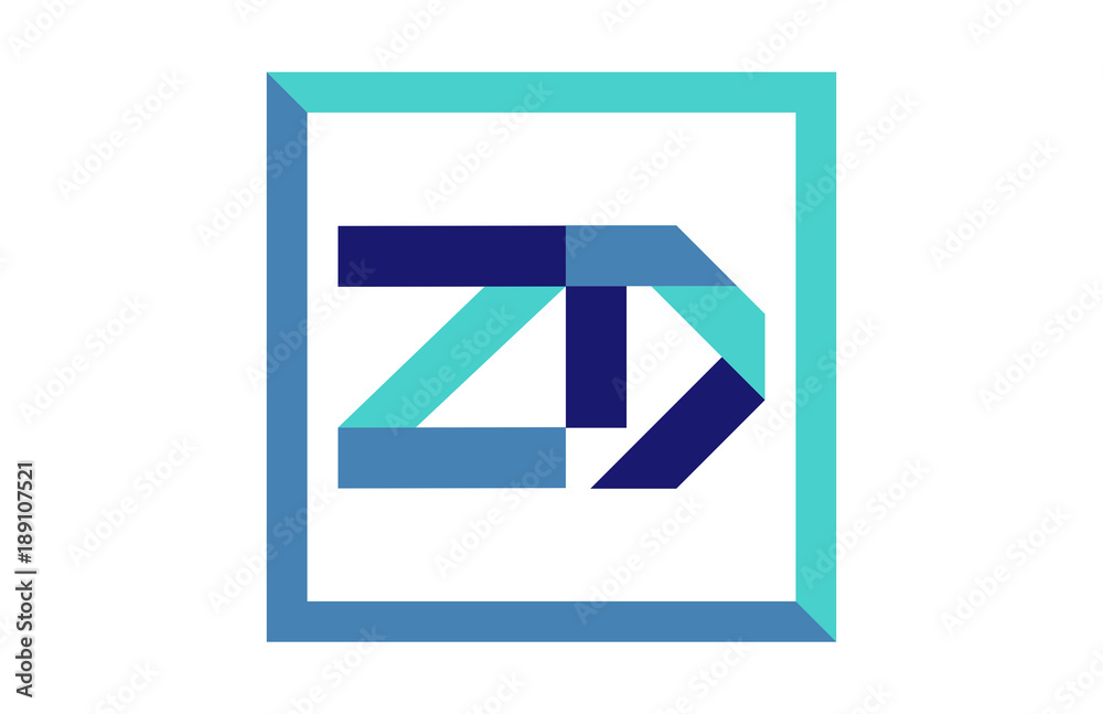 ZD Square Ribbon Letter Logo ZD Square Ribbon Letter Logo