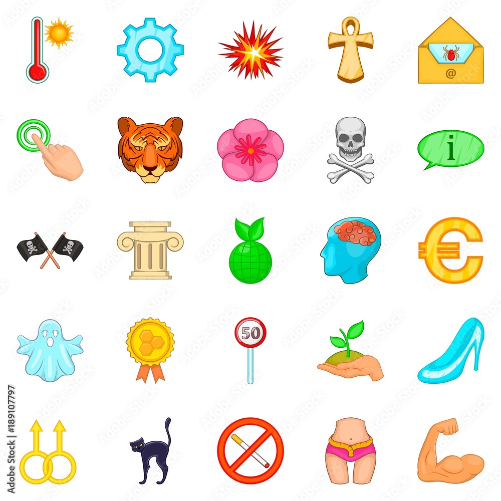 Representation icons set, cartoon style