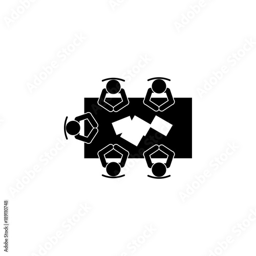 business meeting at the table icon. Elements of a business meeting icon. Premium quality graphic design. Signs, outline symbols collection icon for websites, web design, mobile app