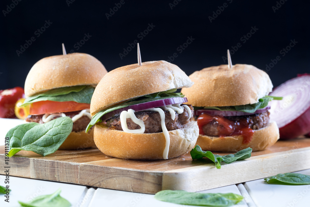 small burger sliders for share mayo onion board sharing platter party food