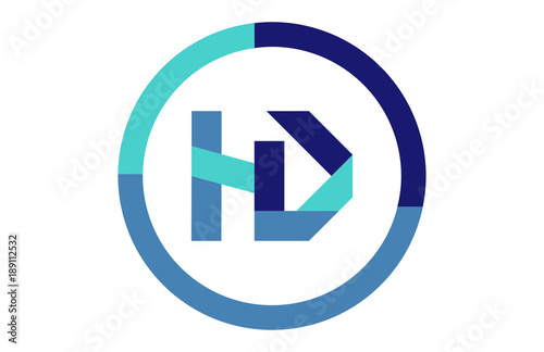 HD Global Circle Ribbon Letter Logo