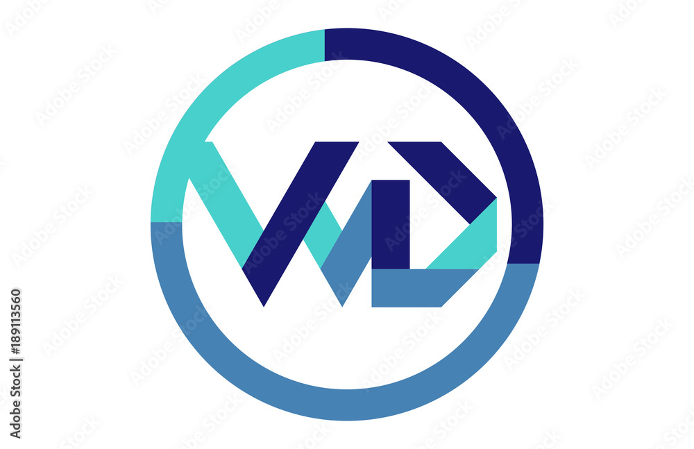 WD Global Circle Ribbon Letter Logo WD Global Circle Ribbon Letter Logo