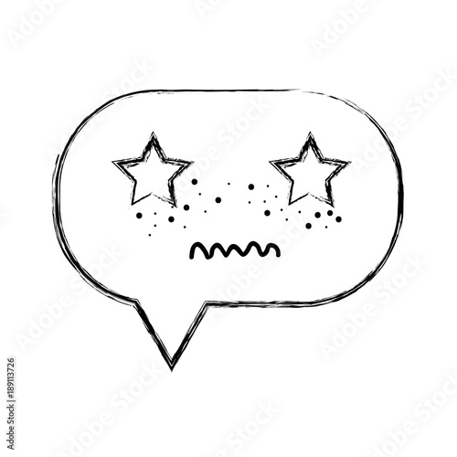 figure unpleasant chat bubble kawaii cartoon