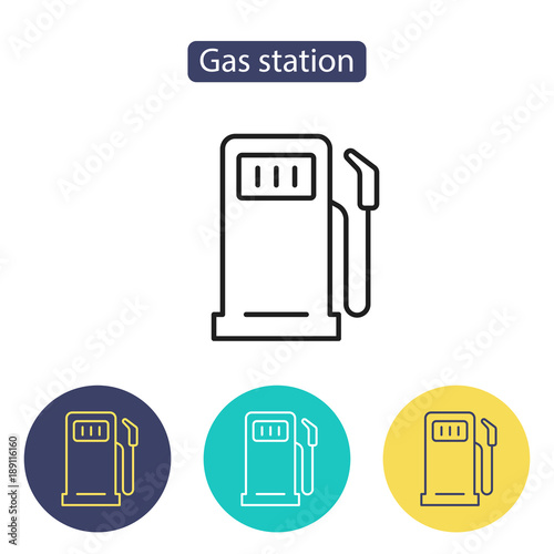 Gas station icon. Petrol fuel pump sign.