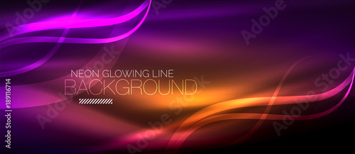 Neon purple elegant smooth wave lines digital abstract background