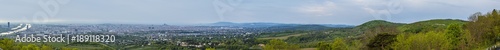 panorama of vienna with the suburbs and river danube photo