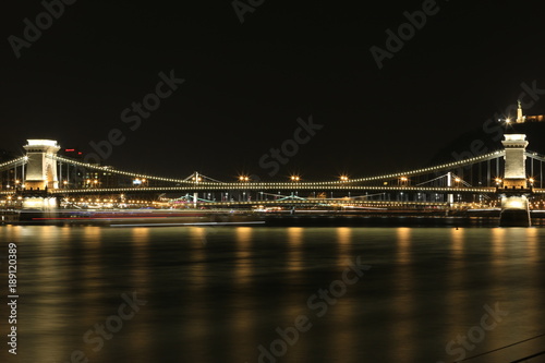 Chain Bridge over Danube River, Budapest, Hungary © mastersbaby0526