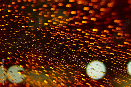 Abstract Orange Colour Light Motion Over Dark Background. Slow Shutter Speed , With Motion Blur Effect To Show Fast Movement