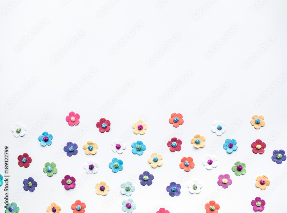 Colorful of flowers paper on white Colorful of flowers paper on white