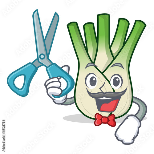 Barber fennel character cartoon style