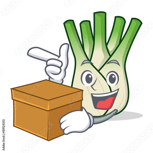 With box fennel character cartoon style