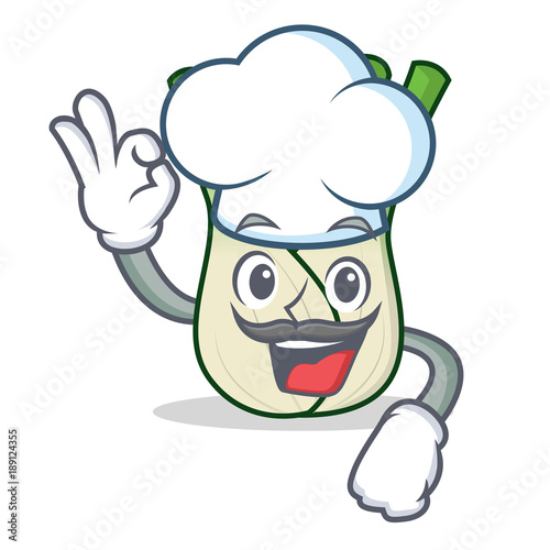 Chef fennel character cartoon style