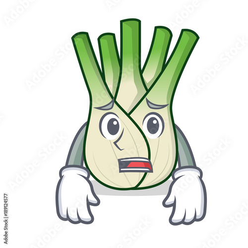 Afraid fennel mascot cartoon style