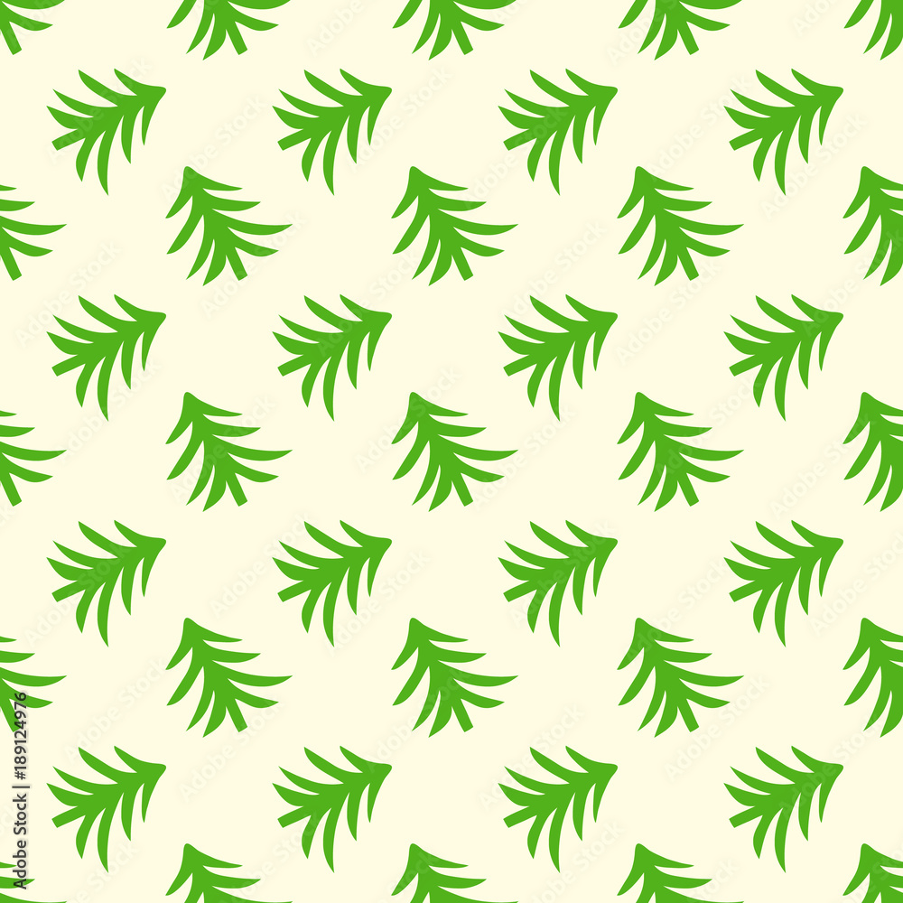 green Christmas tree on a light background seamless pattern. vector illustration for your design