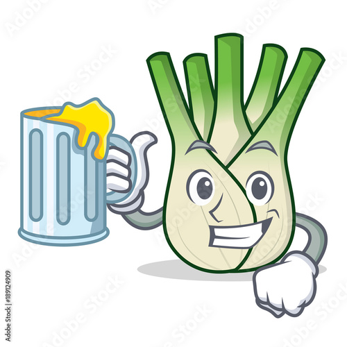 With juice fennel mascot cartoon style
