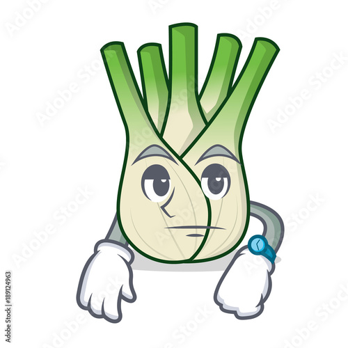 Waiting fennel mascot cartoon style