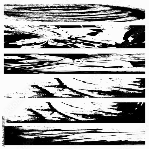 Set Black Grunge Design Element