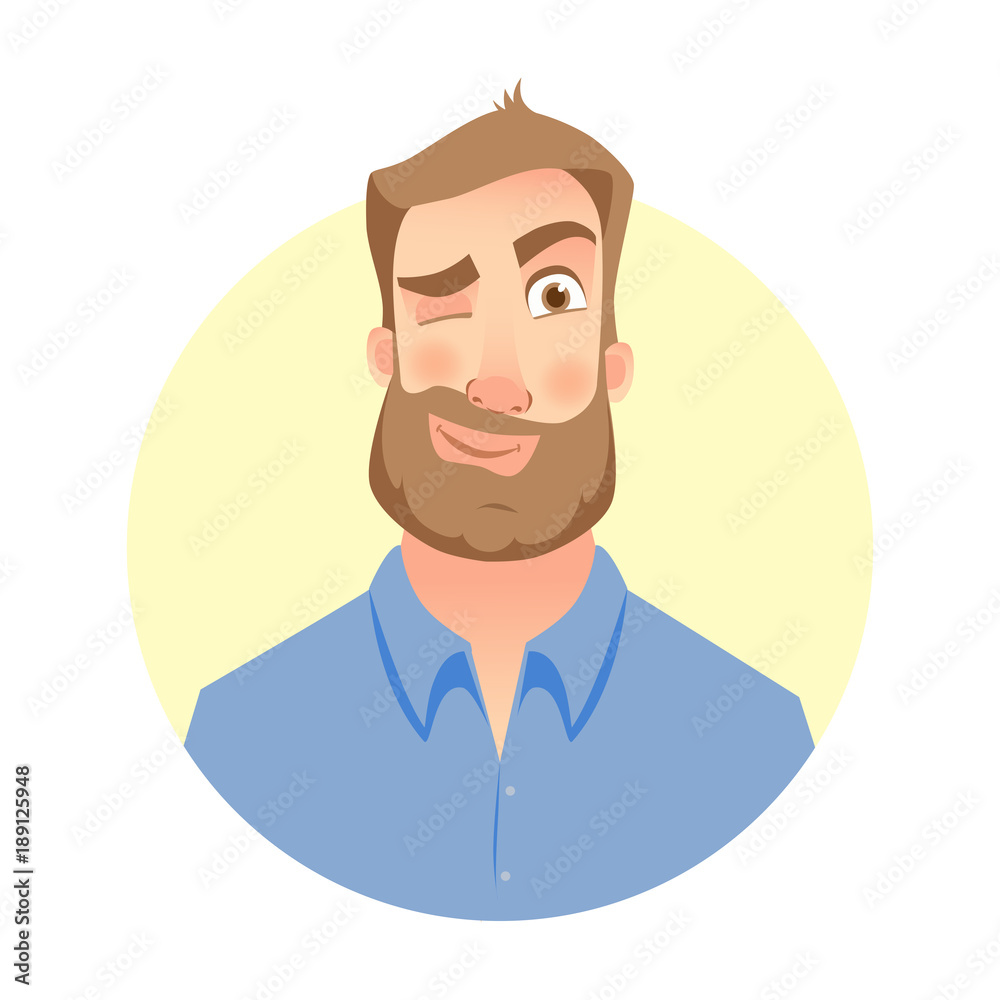 Face of man with beard