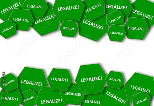legalize text on green signboard against white background