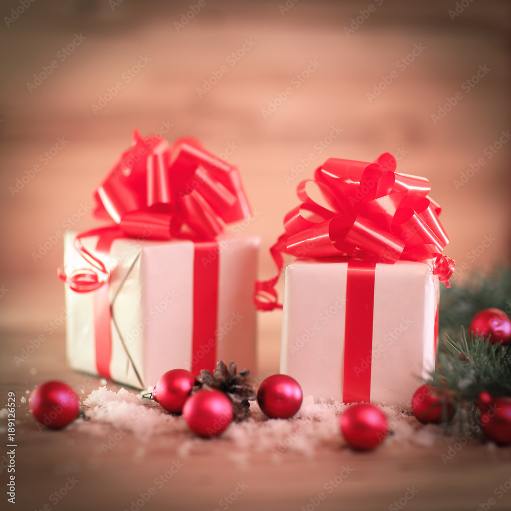 Christmas card. colorful boxes with gifts on Christmas backgroun Christmas card. colorful boxes with gifts on Christmas backgroun